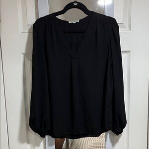 Chic Black V-Neck Women's Blouse